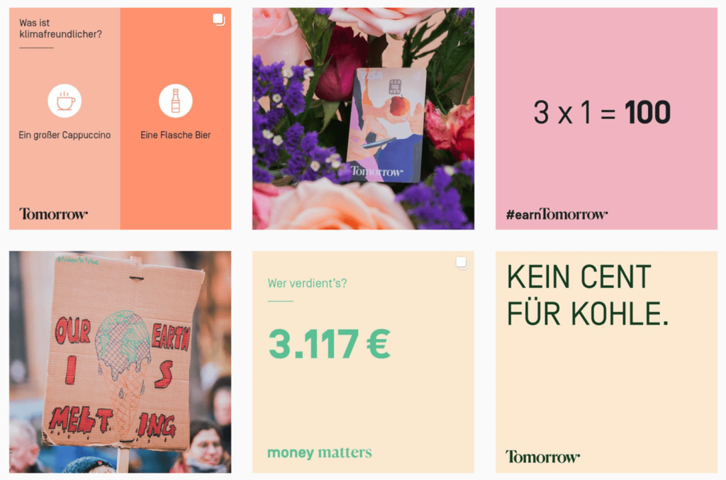 Screenshot Tomorrow-Bank auf Instagram