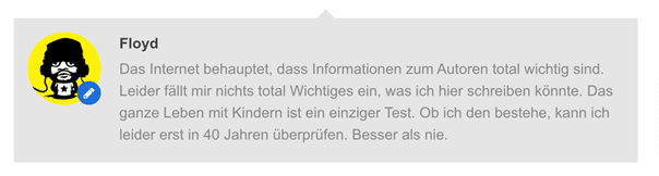 Beispiel Autorenbeschreibung auf Elternblog