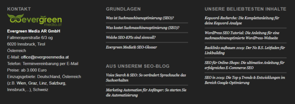Wiederkehrende Textblöcke