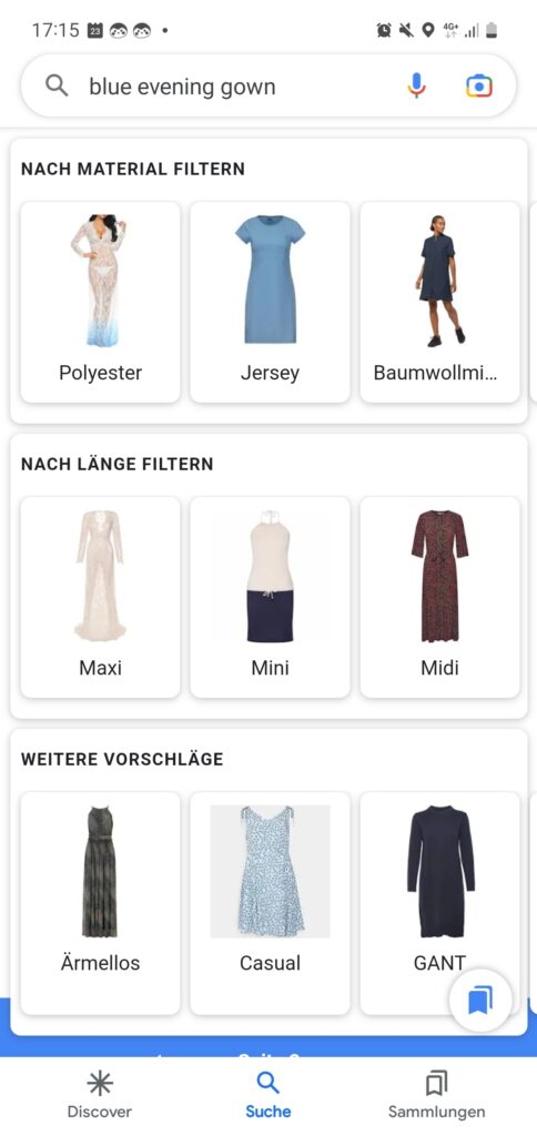 Beispiel für ein neues Google SERP-Feature 2023